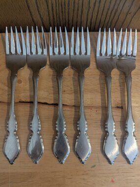 Oneida Classic Mood Deauville Prescott Flatware Stainless Steel 6 Salad Fork USA